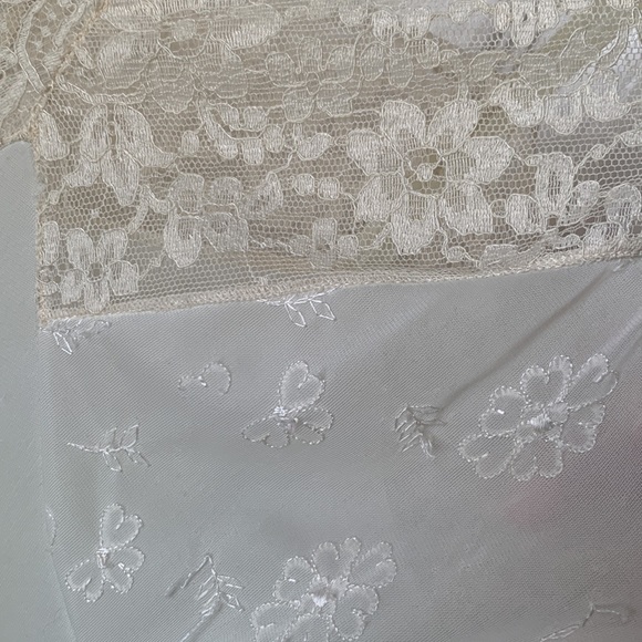 lace slip light pastel sea green blue - M - size 34 vintage - Picture 5 of 11